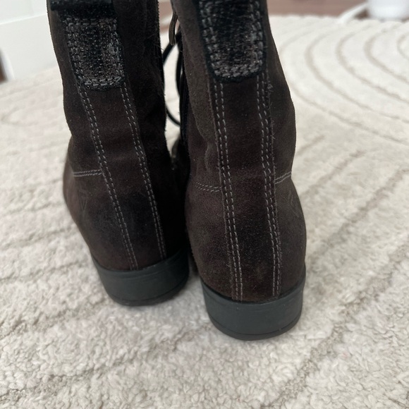 Suede combat leather booties 8 - Picture 4 of 8